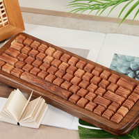 Keycaps de clavier mécanique à sublimation PBT, 130 touches, profil Cherry, thème Noyer, transmission de la lumière latérale, pour jeux