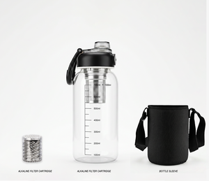 Carafe filtrante à <span class=keywords><strong>eau</strong></span> <span class=keywords><strong>alcaline</strong></span> en verre écologique PH>7.5 avec filtre minéral, sans BPA, sans danger pour la santé des personnes âgées et des enfants - Product Image 5