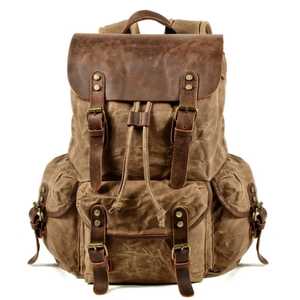 Durable Premium Leather <b>Backpack</b> with Large Storage Space and Multiple Front Side Pockets for Work Travel and Casual Carry - Product Image 2