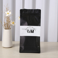 Sacs d'emballage alimentaire biodégradables refermables à fond plat avec fermeture éclair, personnalisés, imprimés, OEM, blancs, en MOPP/VMPET/PE, pour thé, café