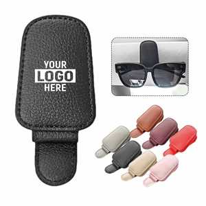 Support magnétique en cuir pour lunettes de soleil, personnalisé avec logo Mercedes, pour voiture, usage automobile, vente en gros - Product Image 1