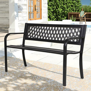 Leisure Modern Outdoor <b>Metal</b>/Steel Double Seat for Garden Gym-Weatherproof Stylish Entrances Exteriors School Hotel - Product Image 2
