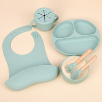 Ensemble d'alimentation pour bébé en silicone avec assiette, bavoir, cuillère et bol à ventouse, nouveau design imprimé personnalisé
