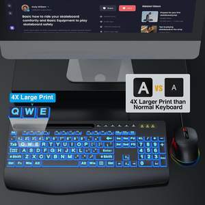 Combo de Teclado y Ratón con Cable SABLUTE, Retroiluminación RGB de 7 Colores, Reposamuñecas Ergonómico con Teclas Multimedia para PC, Windows, Laptop, Mac - Product Image 2