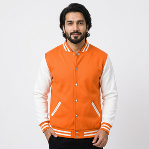 High Quality Custom Men's Baseball <b>Jacket</b> <b>Slim</b> <b>Fit</b> Winter Formal Varsity Design Leather Sleeves Breathable Windproof Custom Logo - Product Image 1
