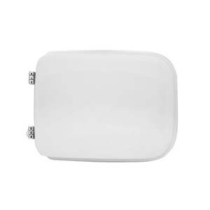 Asiento de Inodoro Alargado de 50.5 cm de Largo y 37.5 cm de Ancho, Plástico Blanco, Estilo Minimalista para Baño - Product Image 1