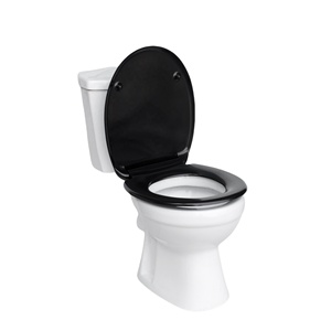 Europe UF Duroplast Housse de siège de toilette noire en forme de <span class=keywords><strong>O</strong></span> avec fermeture en douceur à dégagement rapide - Product Image 1