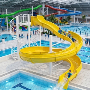 Tobogán de Agua en Espiral de Fibra de Vidrio de Alta Calidad, Equipo de Entretenimiento Comercial, Pequeño Tobogán Acuático <span class=keywords><strong>para</strong></span> Niños y Adultos - Product Image 2