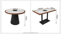 Combinaison de chaises de table en bois massif sur mesure pour restaurants restauration cafés Western Barbecue Hot Pot Shops Single Booth Sofa