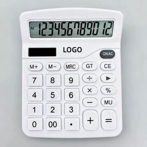 Calculatrice de bureau personnalisée avec logo, 12 chiffres, double alimentation, pour étudiants, solaire et numérique - Product Image 1