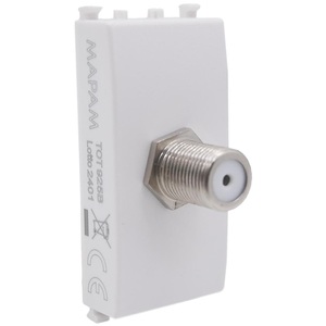 Conector Hembra para TV Satelital Blanco, Compatible con Receptor Satelital Vimar Ark - Product Image 1
