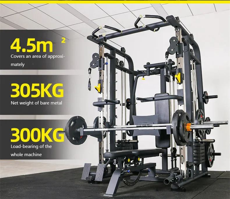Prix usine équipement de gymnastique de force professionnelle Squat Rack 3D Smith Machine Smith Machine câble croisé
