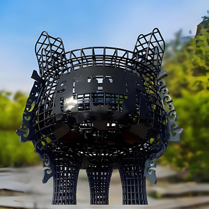 Sculptures extérieures en acier inoxydable de style chinois de style moderne Grandes décorations de fontaine d'hôtel avec ornements - Product Image 4