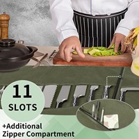 BSCI sacs à outils de couteau en toile cirée imperméable personnalisés étui peut contenir un sac de rouleau de couteau de Chef de voyage