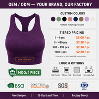 Soutien-gorge de sport yoga pour femme, écologique, grande taille, simple, à maintien élevé, léger, respirant, extensible dans quatre directions, séchage rapide, avec découpes