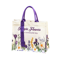 Sac fourre-tout en toile 3D, base extra large tridimensionnelle, sac de courses en coton robuste pour le stockage d'épicerie de grande capacité