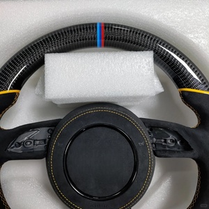 Volant de voiture en fibre de carbone forgée à fond plat avec alcantara pour <span class=keywords><strong>Audi</strong></span> A4 B8 B8.5 A6 C7 C7.5 <span class=keywords><strong>S</strong></span> <span class=keywords><strong>Line</strong></span> 2011 2012 2013 2014 2015 2016 - Product Image 3