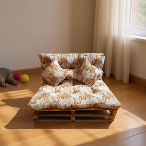 Colchoneta de palet de 10 cm rellena de algodón - 8 camas para mascotas con cojín de palet, cama cómoda y suave para mascotas - Product Image 1