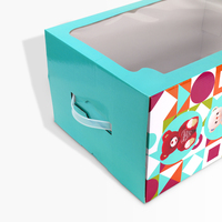 Scatola di Imballaggio in Cartone Ondulato per Giocattoli con Design Personalizzato, Manico in Plastica e Finestra in PVC