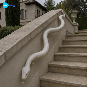 Escultura de Animal Tallada a Mano en Mármol, Forma de Serpiente, Decoración de Pared, Obra de Arte en Piedra Personalizada, Suministro Directo de Fábrica - Product Image 2