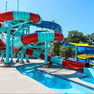 Instalaciones de Parque Acuático de Metal para Exteriores Residenciales, Juego de Toboganes de Tubo para Piscina - Product Image 1