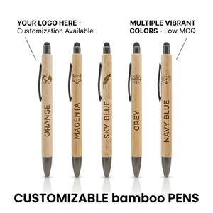Hot Sale Wholesale Custom Logo 1.0mm Black Ink Bamboo Ballpoint <strong>Pen</strong> For Tip Bulk Assorted Promotional <strong>Pen</strong> Office School - Product Image 2