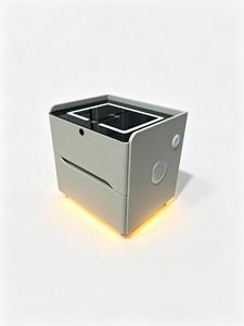 Gray Minimalist Nightstand With <b>LED</b> Lighting And Bluetooth <b>Speaker</b> 2 Drawer Bedside Cabinet For Bedroom Furniture - Product Image 1