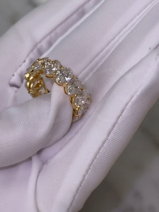 Bande de mariage en diamant Moissanite coupe ovale ou rayonnante, bande de diamant d'éternité complète, cadeau de mariage, cadeau d'anniversaire, cadeau de bande - Product Image 3