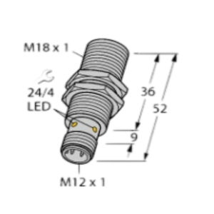 חיישן אינדוקטיבי <span class=keywords><strong>TURCK</strong></span> BI5-M18-AP6X-H1141 בעל דירוג IP67, עמיד בפני שטיפה, לגילוי מתכות שאינן ברזליות בקווי עיבוד מזון - Product Image 2