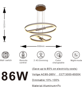 Độ sáng cao nhôm treo phòng khách phòng ngủ trang trí ánh sáng vàng sang trọng hình chữ nhật LED ánh sáng mặt dây chuyền - Product Image 3