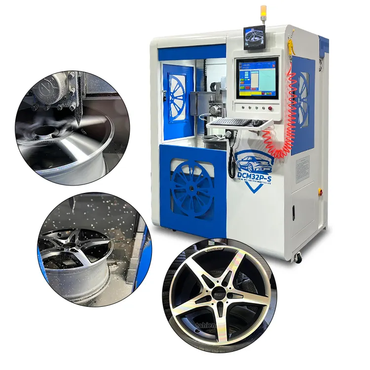 HIENCE New Updated Diamond Cut Alloy Wheel Lathe Repair Rim Cnc Wheel Repair Rim Polishing Machine For Sale DCM32P-S