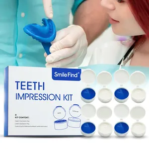 Huaer Blue Mailer Box Making Snap On impiallacciature Smile Find Mold Putti vassoi dentali materiale per impronte stucco Kit per lo stampaggio dei denti