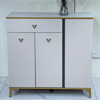 Meuble à chaussures moderne blanc pour entrée, pieds dorés, mobilier pour maison et hôtel, vente en gros