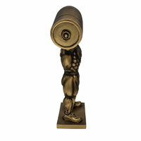 Statue de lève-poids en résine bronze Weivista, trophée de musculation, récompense fabriquée en résine
