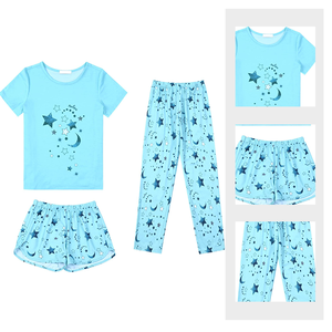 Pigiama in raso Set pigiama stampato carino da ragazza personalizzabile con cartoni animati Set vendita diretta in fabbrica pigiama 3 pezzi per bambini a basso prezzo - Product Image 5