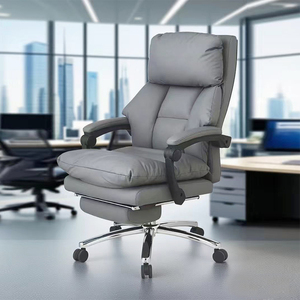 Silla de oficina ejecutiva con respaldo alto de lujo moderno, silla giratoria ergonómica de fabricación con cuero de PU para Gerentes - Product Image 6