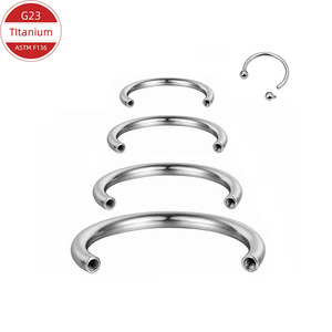 C-Shaped <b>Titanium</b> Rod Horseshoe <b>Ring</b> 1.2mm 16G Internal Thread Nose Stud Body Jewelry ASTM F136 Standard - Product Image 3
