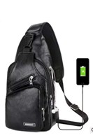 Nueva Bolsa de Pecho para Hombre de Moda Coreana, Bolsa de Hombro Individual de Cuero PU para Exteriores, Maletín de Cuero
