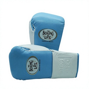 No Boxing No Life Guantes de Boxeo Profesionales de Cuero Genuino, Ligeros, de Dedo Completo, con Cordones y Muñequera Ajustable - Product Image 1