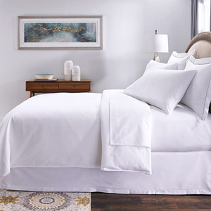 200 Fils Plaine Blanc Hôtel De Luxe <span class=keywords><strong>Linge</strong></span> De Lit Housse De couette Ensemble De Literie - Product Image 5