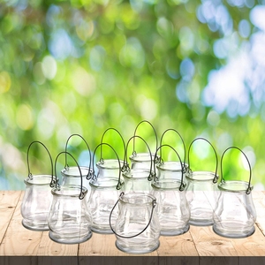 10oz treo nến thủy tinh lọ lọ với kim loại xử lý cho nến làm bán buôn - Product Image 4