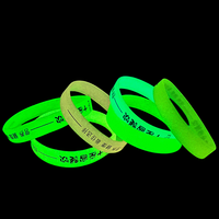 Bracelet en silicone lumineux avec logo personnalisé, bracelet en silicone qui brille dans le noir, bracelet lumineux pour concert, festival, cadeau