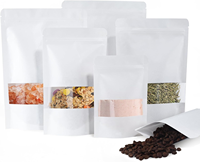 Sachet refermable personnalisé en papier réutilisable avec fenêtre, pochette verticale pour café, thé, noix, emballage alimentaire, sac en plastique