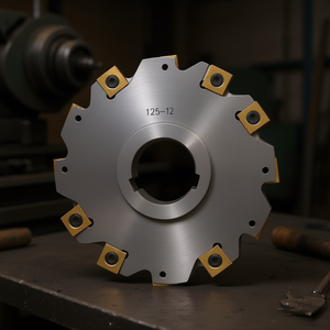 Slotting And Cutting Cutter Insert Milling Tool 125 12 With Six Carbide Tips For Metal <b>Machining</b> - Product Image 3