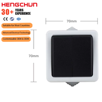 Interruptor de pared para exteriores IP54 Interruptor de pared europeo a prueba de polvo impermeable 10A 250V Enchufe eléctrico para exteriores