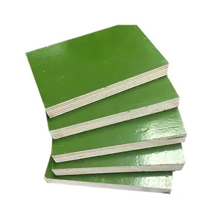 批发价格12毫米15毫米和18毫米绿色塑料PP薄膜饰面建筑用胶合板
