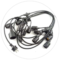 Cordon d'alimentation étanche pour phares led, cordelette de lampe E27, rallonge E26, usage extérieur