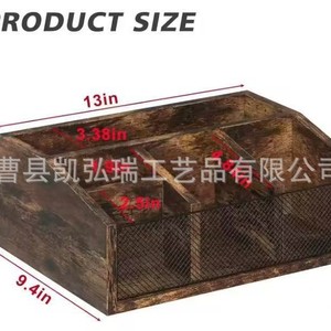 Caja de almacenamiento de madera simple para escritorio, caja de almacenamiento de cápsulas de café de madera, caja de almacenamiento de madera de estilo rústico retro con múltiples compartimentos - Product Image 4