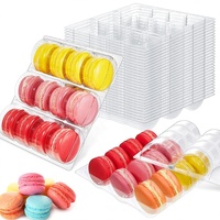 Boîte en plastique transparente PET pour cadeaux de fête, boîtes cadeaux avec rubans, boîtes individuelles pour bonbons, macarons, friandises, gâteaux, desserts