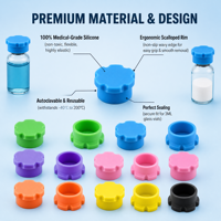 Capuchon en silicone pour flacon d'insuline, multicolore, flexible, réutilisable, facile à poser, avec joint sécurisé, logo personnalisé pour flacon en verre